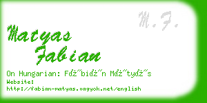 matyas fabian business card